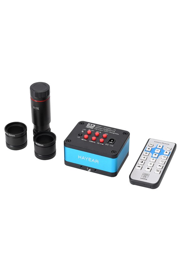 4K 14MP 60FPS HDMI USB Electronic Industrial Microscope Camera and 0.5X Eyepiece Adapter 30mm/30.5m Ring