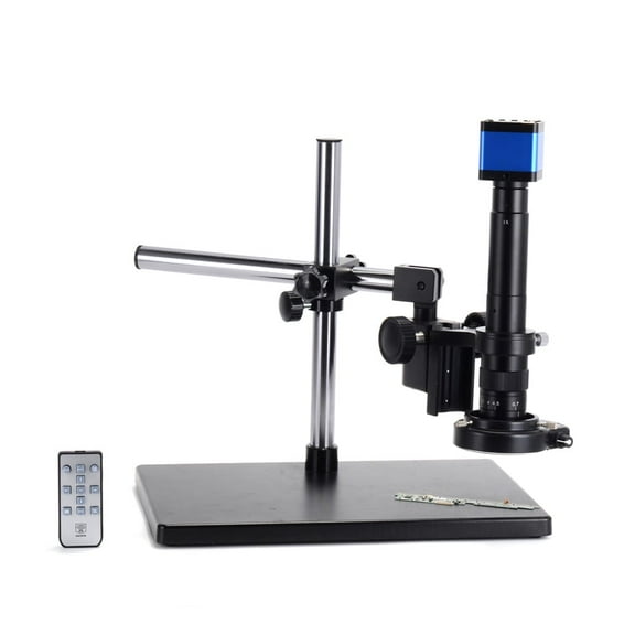 Hayear 16MP HDMI Microscope Camera Kit for Industry Lab PCB USB Output TF Card Video Recorder with 300X C-Mount Lens and Big Stereo Stand ,144 LED Light
