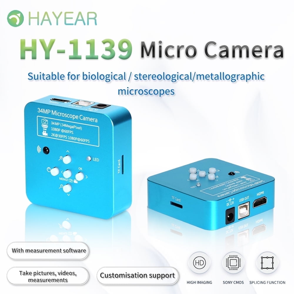 Hayear Maximum Magnification 34MP Industrial Camera Compatible Operating Systems Digital Mobile Repair Microscope Camera