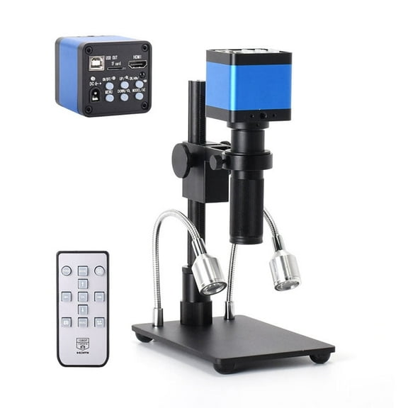 Hayear 48MP 2K HDMI Digital Microscope Camera Set Remote Control 150X C-Mount Lens for Magnifier and Observation