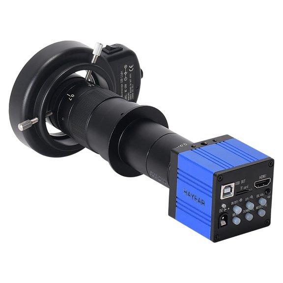 Hayear 51MP 1080P Microscope Camera 180X C-Mount Lens HDMI USB Industrial Electronic Digital Microscope for Phone Repair PCB Soldering