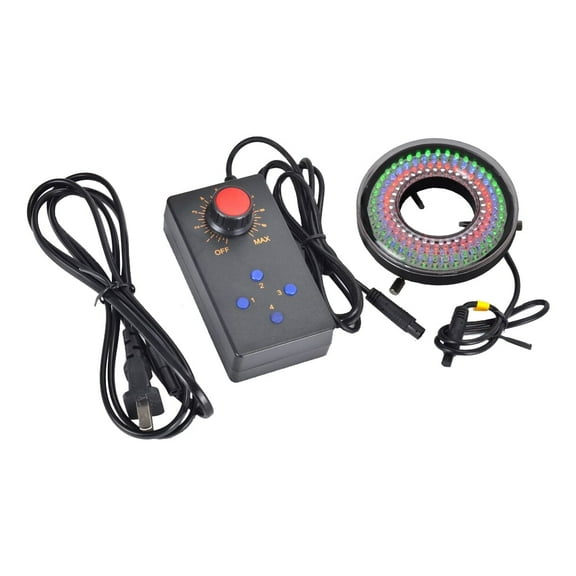 Hayear  Adjustable 148 LED Ring Lights 4 Color 4 Ring Illuminator Lamp for Industrial Microscope Digital Camera Magnifier with AC Power Adapter