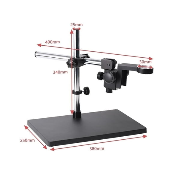 Hayear Dual-Arm Heavy Duty Boom Stereo Metal Table Stand 50mm Ring Holder Universal Large Table Stand for Industrial Microsocpe
