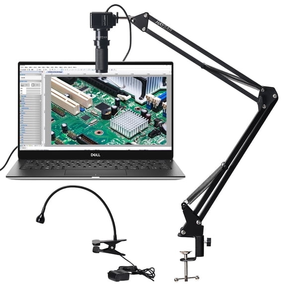 1 / 2.5 CMOS Sensor Hayear 5MP HD USB2.0 Industrial Video Digital Microscope Camera with 1.5M Cable ,120X C Mount Lens for Adult and Kids ,Compatible with Windows