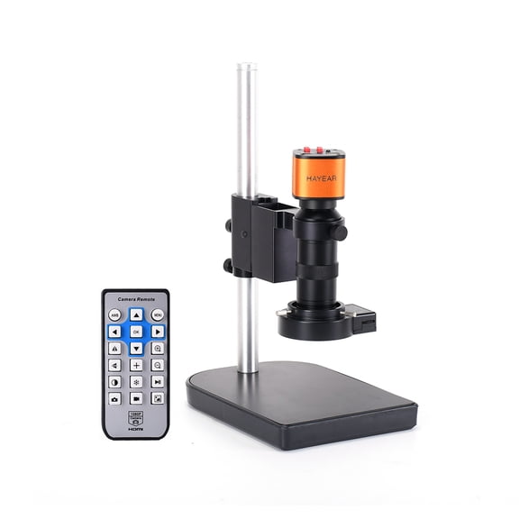 Hayear HDMI industrial Microscope Camera Set 100X C-mount Lens 40LED Illumination Adjust Camera Stand