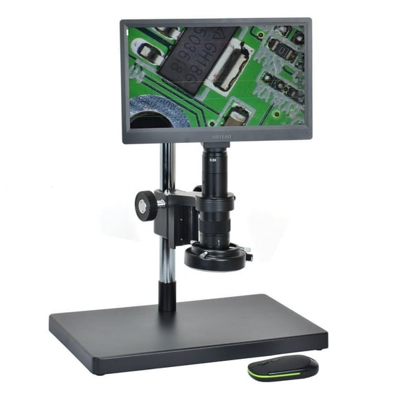 Hayear USB 5.0MP Crystal Clear Precision 11.1 inch Digital Industrial Microscope Camera with Parfocal C-Mount Lens & 180X Zoom