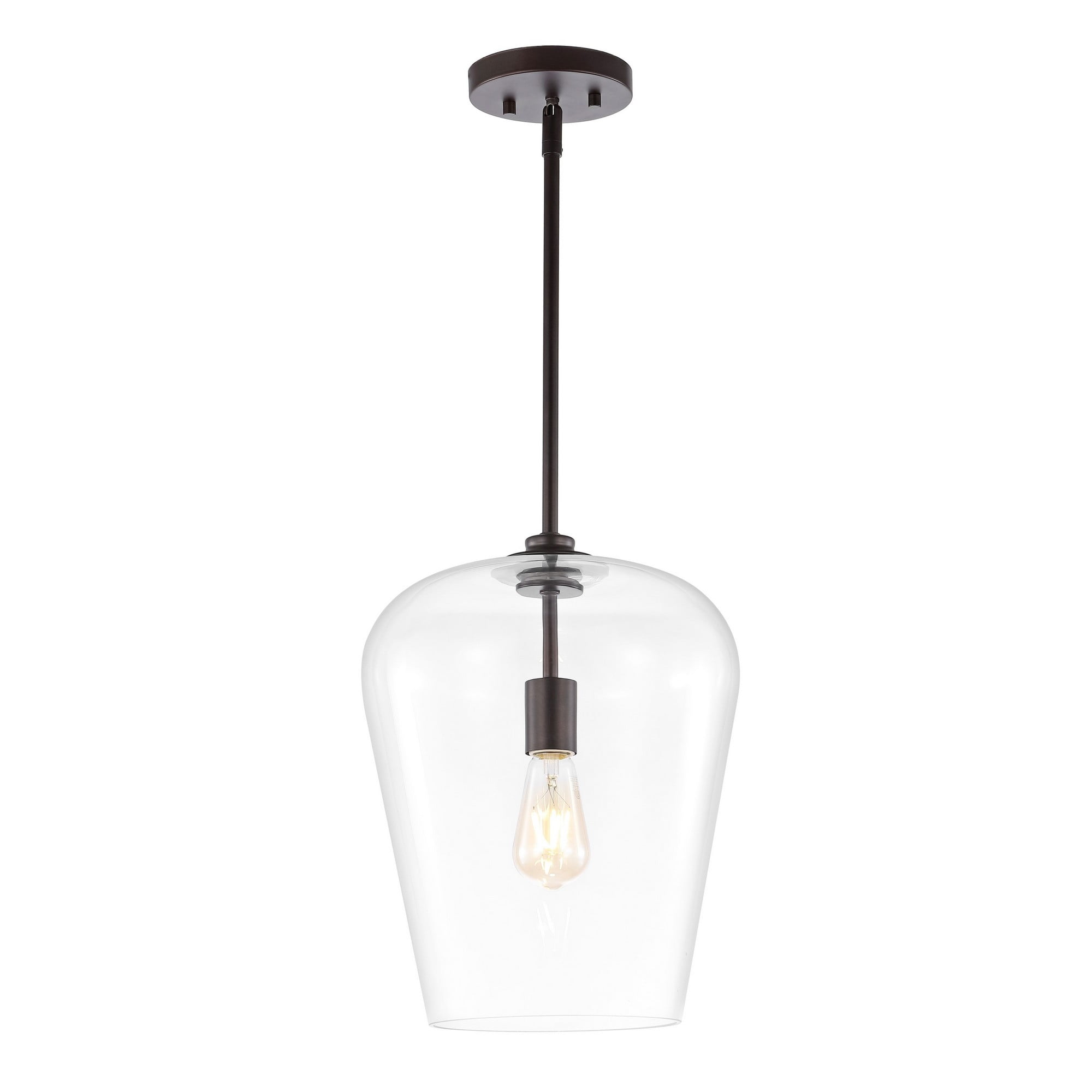 Hayes 11.25" Oil-Rubbed Bronze Industrial Farmhouse LED Pendant