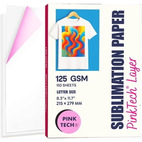Hayes Paper Co. Sublimation Paper, 125 GSM, Letter Size 8.5 x 11"", 110 Sheets, Heavyweight Heat Transfer Paper for Inkjet Sublimation Printers, Use on Mugs, T-Shirts, Tumblers