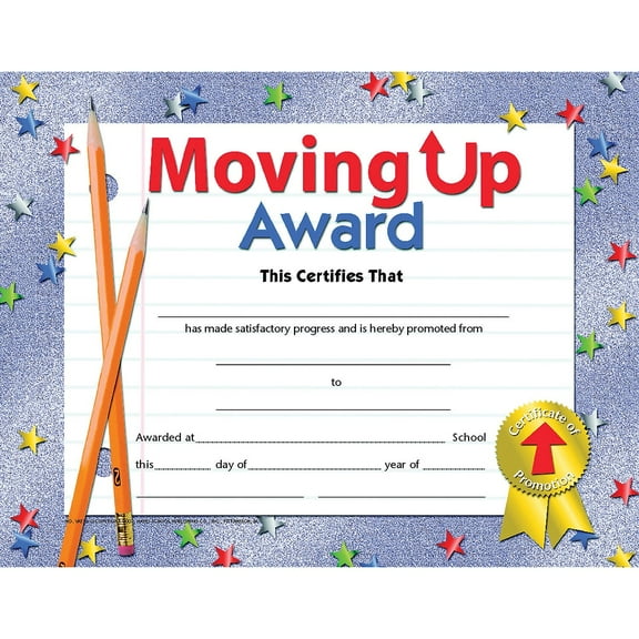 Hayes Multi-Color Moving Up Award Certificate Paper 8.5 x 11 inches 30 Sheets