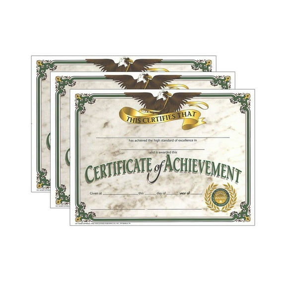 Hayes Publishing Certificate of Achievement, 30 Per Pack, 3 Packs