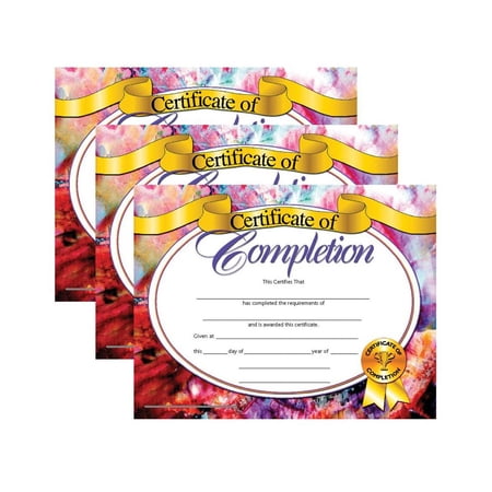 Hayes Publishing Certificate of Completion, 8.5" x 11", 30 Per Pack, 3 Packs