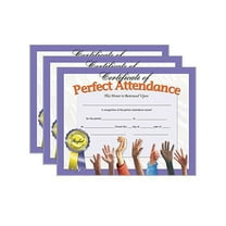 Hayes Publishing Certificate of Perfect Attendance, 30 Per Pack, 3 Packs
