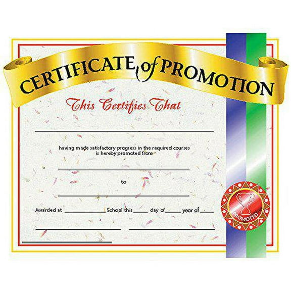 Hayes Publishing Certificate of Promotion, 8.5" x 11", 30 Per Pack, 3 Packs