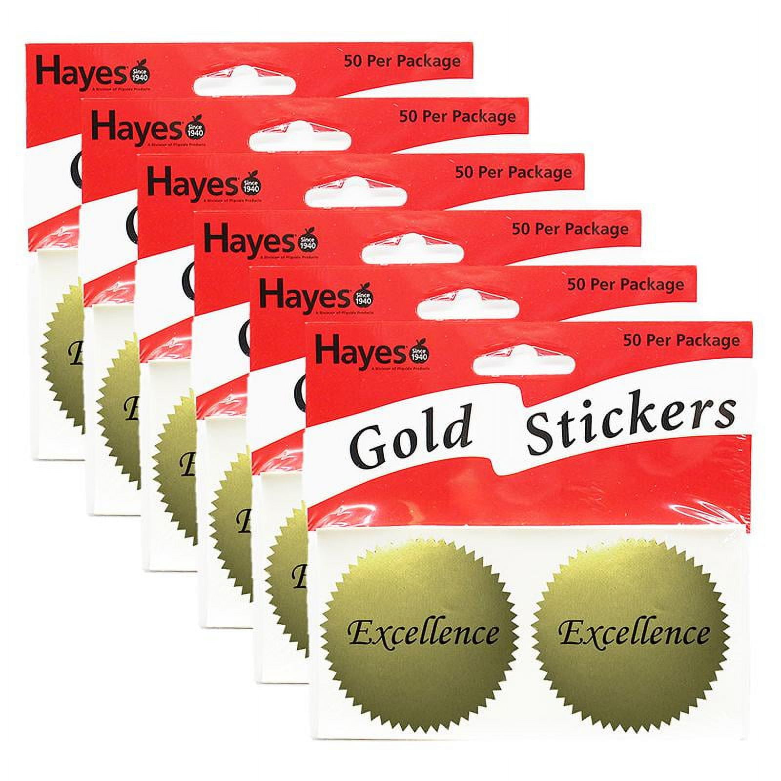 Hayes Gold Stickers Excellence 50/pk 4 Pk/bd H-va314 : Target