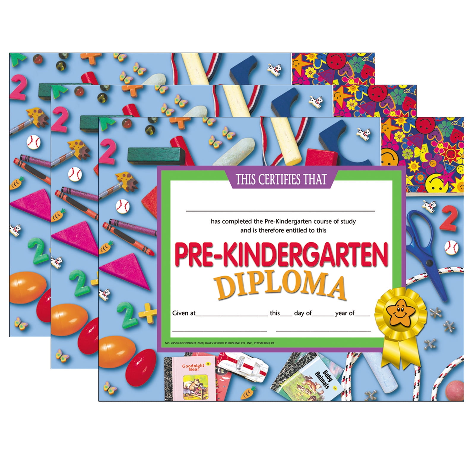 Produktbild von Hayes School Publishing VA200CL Pre-Kindergarten Diploma- Set Of 30 8 5 X 11 Certificates 912762
