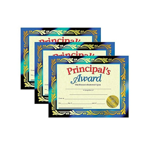Hayes Publishing Principal's Award Certificate, 8.5" x 11", 30 Per Pack, 3 Packs