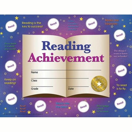 Hayes Publishing Reading Achievement Certificates and Reward Seals, 8.5" x 11", 30 Certificates