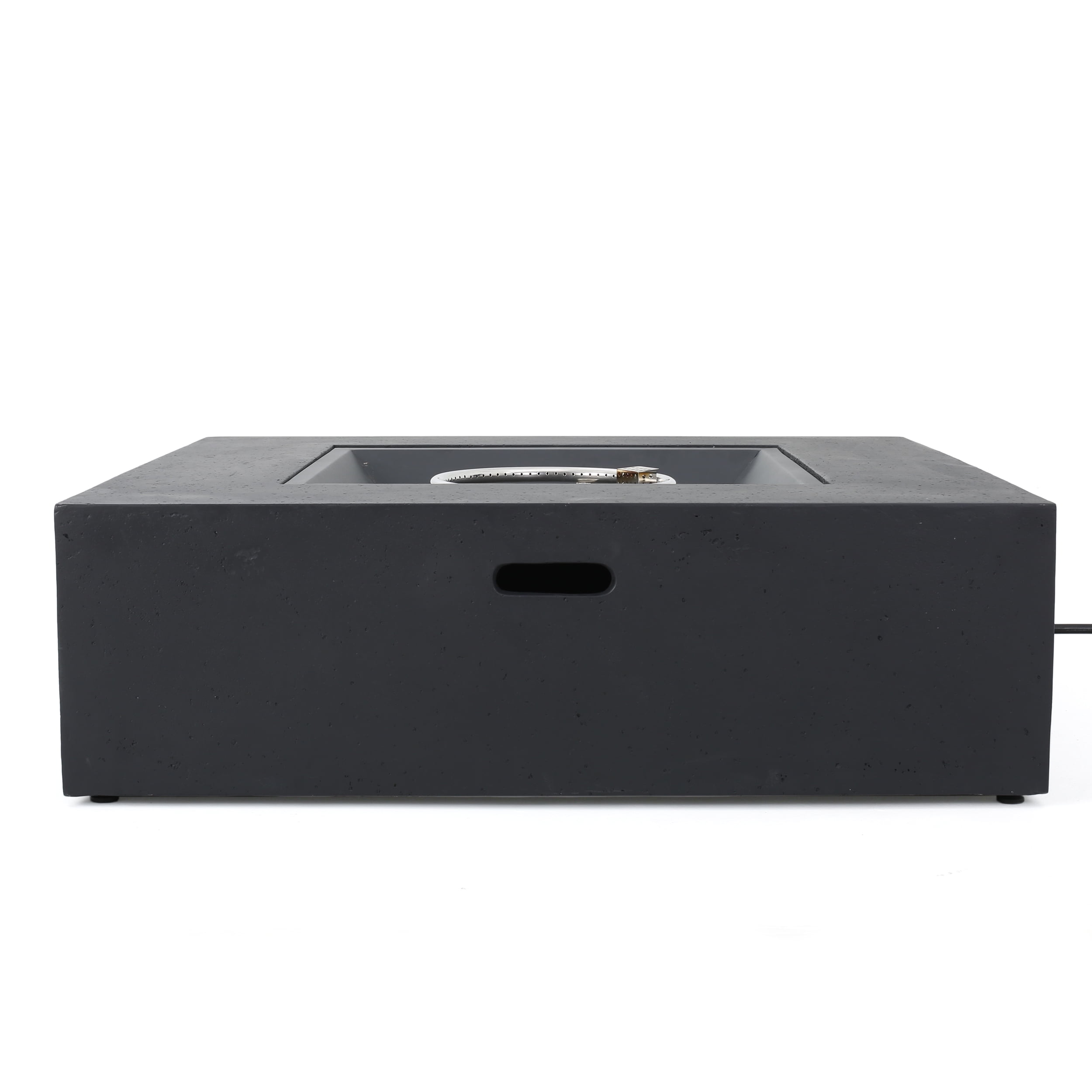 Hayes Square 50K BTU Outdoor Gas Fire Pit Table with Tank Holder, Grey