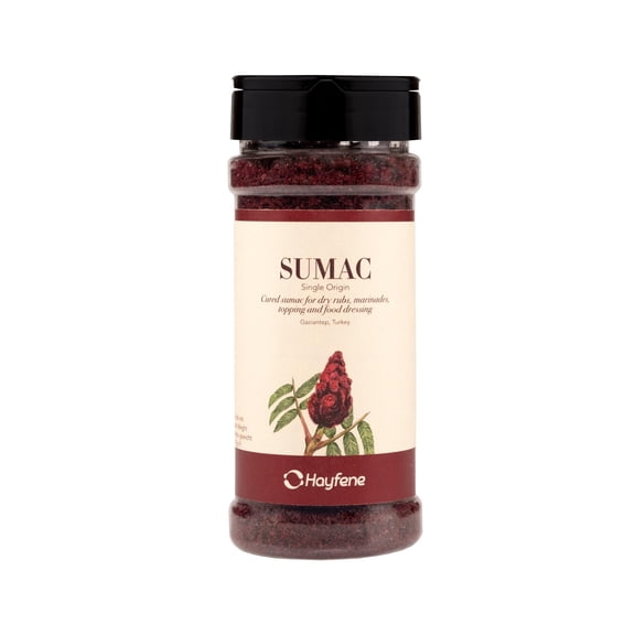 Hayfene - Ground Sumac | A bright and tangy spice for salads, meat, and dips | Perfect as a lemon juice alternative or garnish | 100% natural, single-origin, non-irradiated