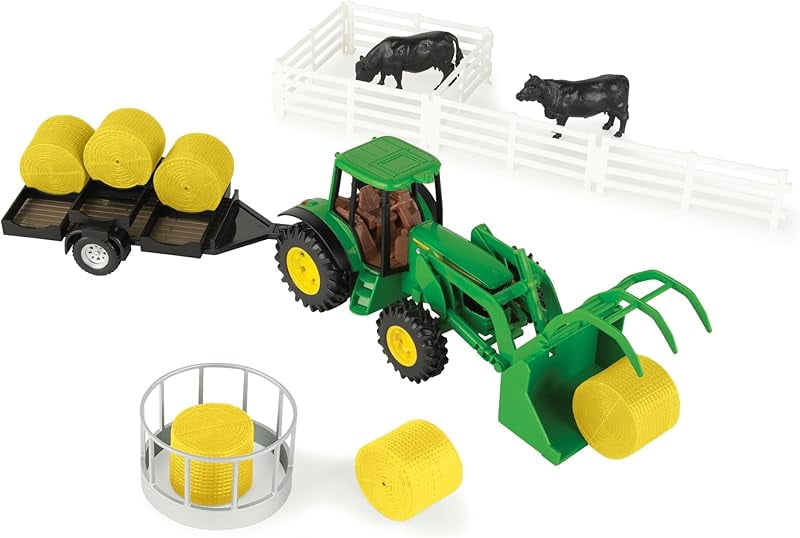 Juego de 4 juguetes para tractores de granja - Juguetes para niños de metal y plástico, cabina y remolque desmontables, modelos robustos de camiones de granja, ideales para interiores y exteriores Juego de 4 juguetes para tractores de granja - Juguetes para niños de metal y plástico, cabina y remolque desmontables, modelos robustos de camiones de granja, ideales para interiores y exteriores