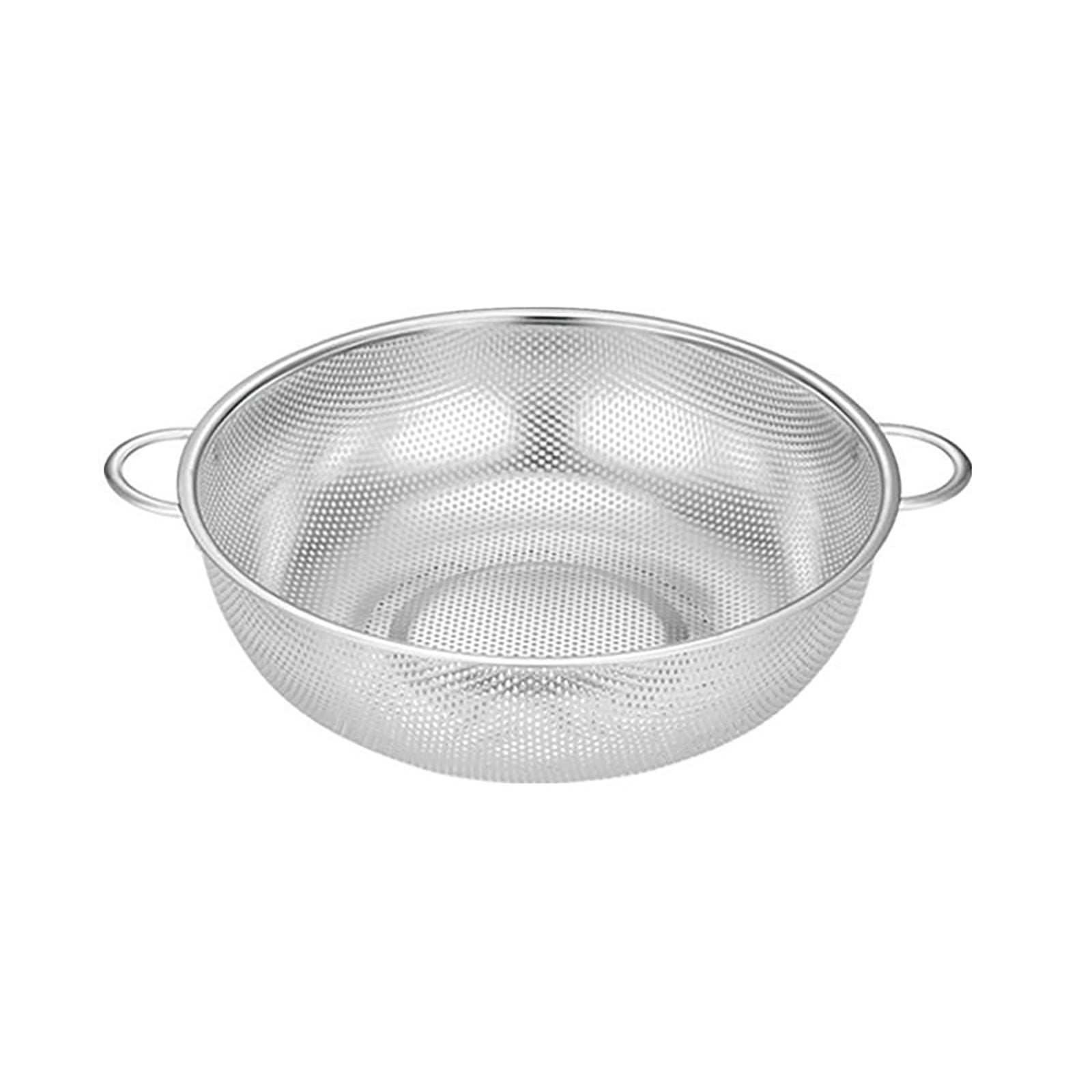 Haykey Stainless Steel Mesh Colander Kitchen Fine Mesh Strainer Bowl Straining Screen Basket Drainer Rice Washing Bowl Colander Sieve Sifters for