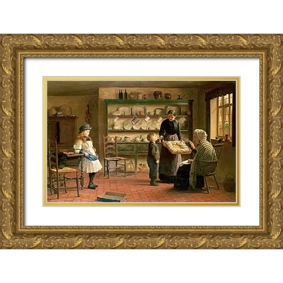 Hayllar, James 24x17 Gold Ornate Wood Framed with Double Matting Museum Art Print Titled - Gone But Not Forgotten