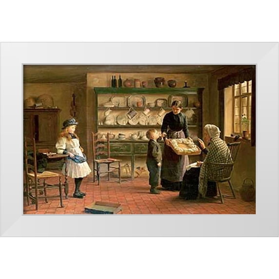 Hayllar, James 32x22 White Modern Wood Framed Museum Art Print Titled - Gone But Not Forgotten