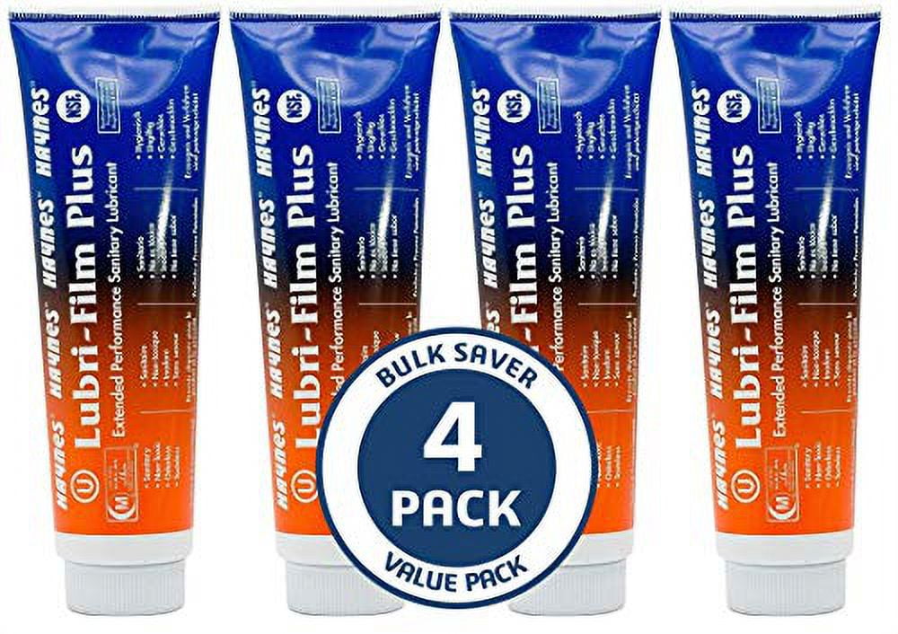 Haynes Lubri-Film Plus Food Grade Grease, O-Ring Lubricant, Food Safe Machine Lubricant, 4 Ounce Tube, Pack of 4 Tubes - Walmart.com Haynes Lubri-Film Plus Food Grade Grease, O-Ring Lubricant, Food Safe Machine Lubricant, 4 Ounce Tube, Pack of 4 Tubes - Walmart.com
