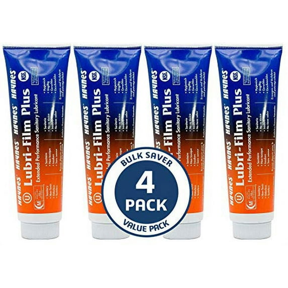Haynes Lubri-Film Plus Food Grade Grease, O-Ring Lubricant, Food Safe Machine Lubricant, 4 Ounce Tube, Pack of 4 Tubes