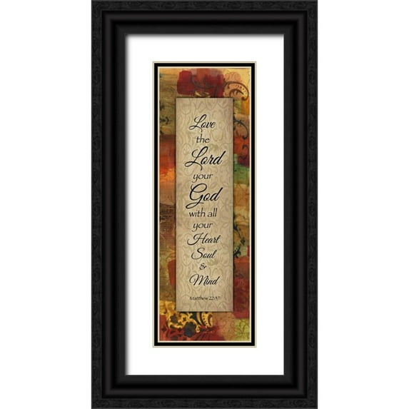 Haynes, Smith 11x24 Black Ornate Wood Framed with Double Matting Museum Art Print Titled - Love The Lord Autumn Blooms