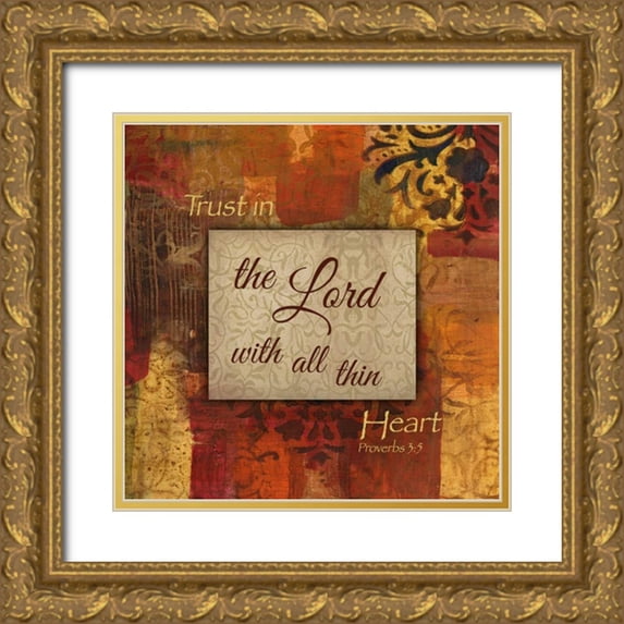 Haynes, Smith 12x12 Gold Ornate Wood Framed with Double Matting Museum Art Print Titled - All Thin Heart Autumn Blooms