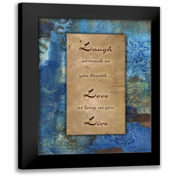 Haynes, Smith 12x14 Black Modern Framed Museum Art Print Titled - Live Love Laugh Winter Rain
