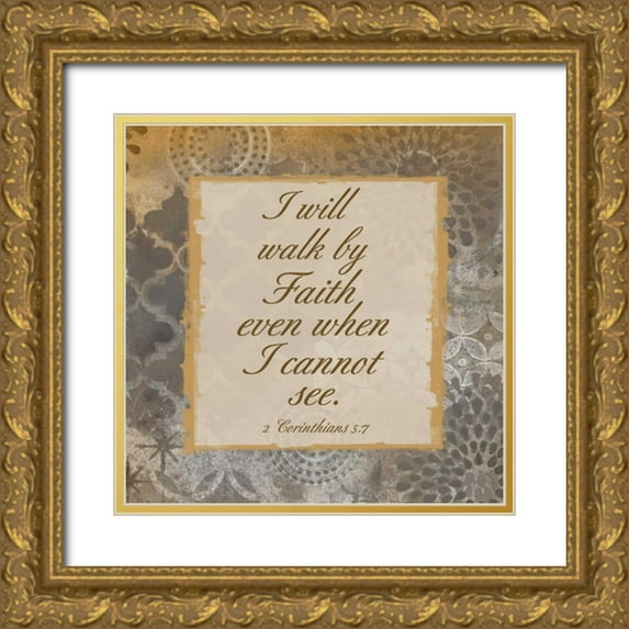 Haynes, Smith 20x20 Gold Ornate Wood Framed with Double Matting Museum Art Print Titled - Walk In Faith