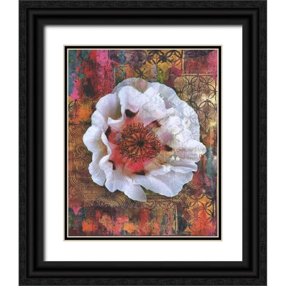 Haynes, Smith 20x24 Black Ornate Wood Framed with Double Matting Museum Art Print Titled - Vintage Florals 3