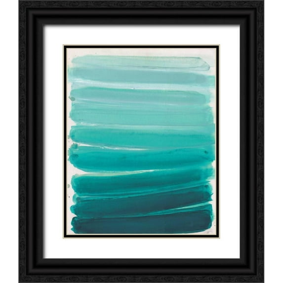 Haynes, Smith 26x32 Black Ornate Wood Framed with Double Matting Museum Art Print Titled - Ombre Teal