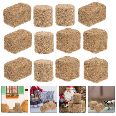 SUPVOX 12pcs Miniature Hay Bales – Tiny Hayricks For Dollhouse, Garden Diorama & Autumn Harvest Display