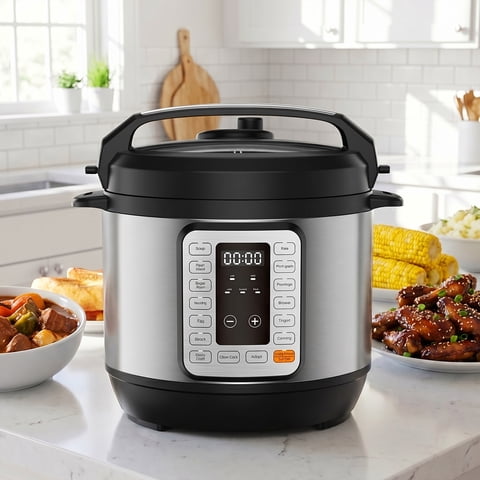 Haysky 16-in-1 6QT Electric Pressure Cooker Multi Cooker Rice Steamer Sauté Soup Yogurt Maker, Ceramic Pot, Silver