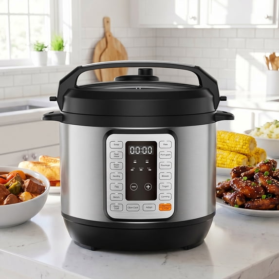 Haysky 16-in-1 6QT Electric Pressure Cooker Multi Cooker Rice Steamer Sauté Soup Yogurt Maker, Ceramic Pot, Silver