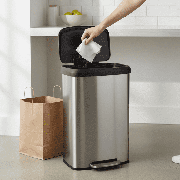 Haysky 21.1 Gallon StepTrash Can with Lid, 80L Large Capacity Stainless Steel Garbage Can, Hands-Free Pedal Waste Container, Soft Close & Fingerprint Proof for Home Office
