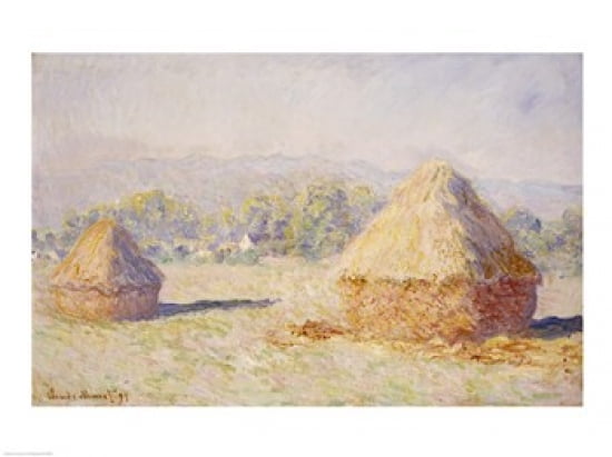 Haystacks Morning Effect Canvas Art - Claude Monet (24 x 18)