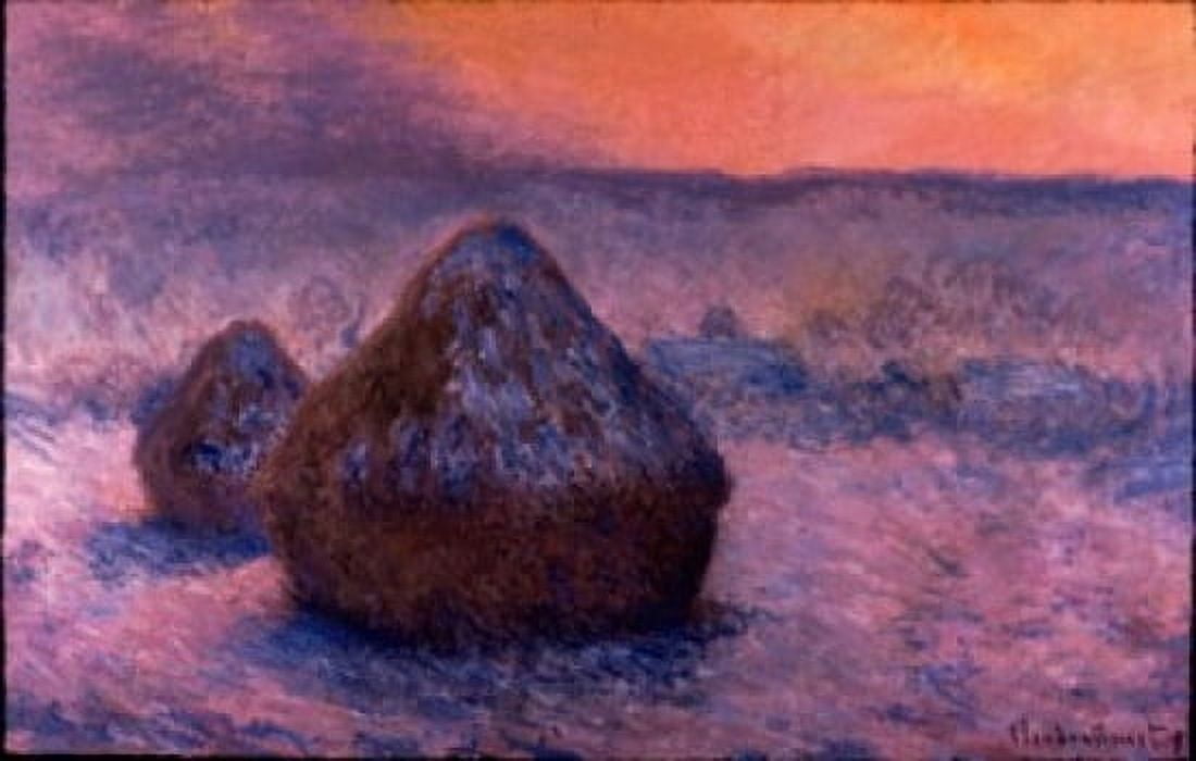 Haystacks Setting Sun Claude Monet (1840-1926 French 653 X 1004 cm) Oil on canvas Canvas Art - Claude Monet (18 x 24)