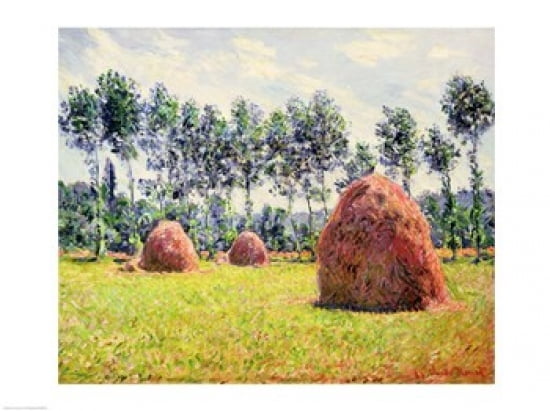 Haystacks at Giverny 1884 Canvas Art - Claude Monet (24 x 18)