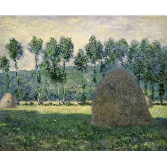 Haystacks near Giverny , 1884-1889, Claude Monet (1840-1926/French) , Oil on canvas, Hermitage Museum, St. Petersburg Poster Print (24 x 36)