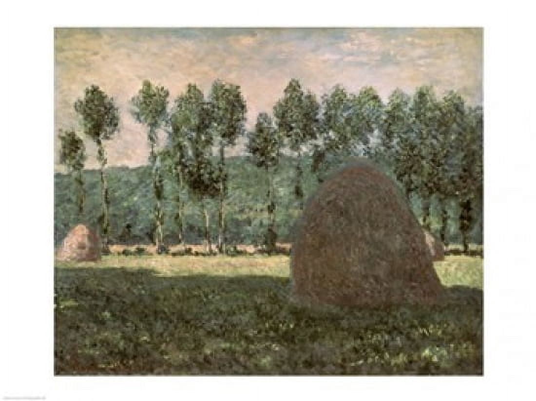 Haystacks near Giverny c1884-89 Canvas Art - Claude Monet (24 x 18)