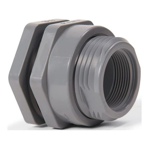 Hayward BFA1005CEL Series BFA Large Flange Bulkhead Fitting, Socket x Threaded End, PVC with EPDM Seals, 1/2" Size CA1