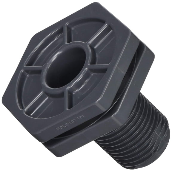 Hayward BFA1010CEL Series BFA Large Flange Bulkhead Fitting, Socket x Threaded End, PVC with EPDM Seals, 1" Size CA1