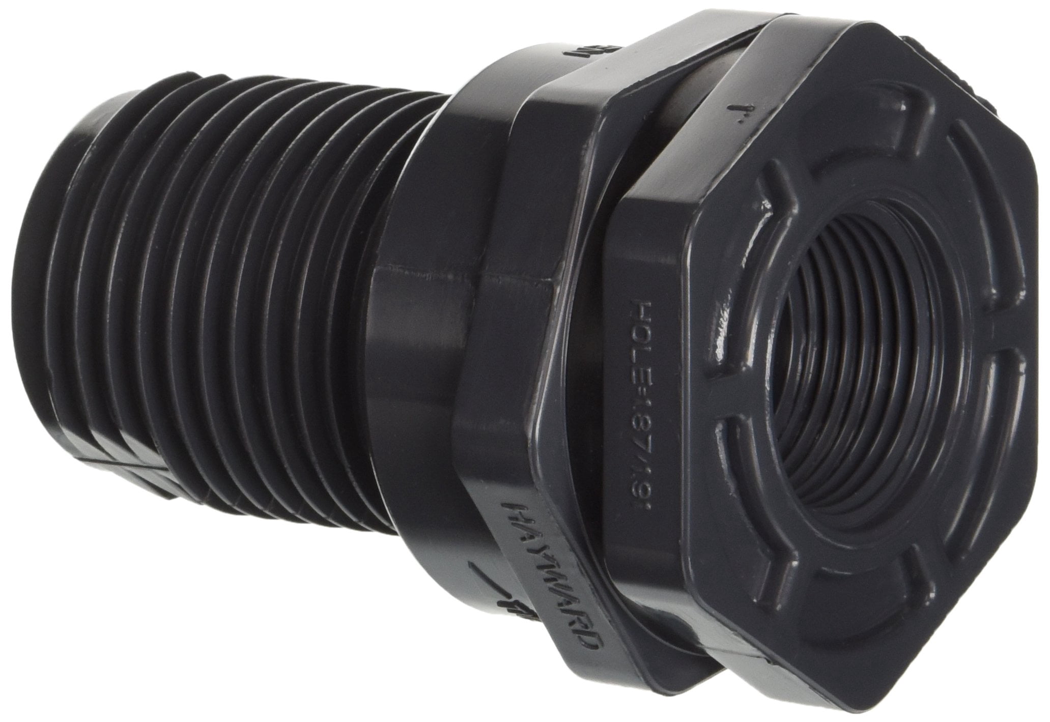 Hayward BFA1010TES 1-Inch Gray PVC Thread by Thread BFA Series Bulkhead ...