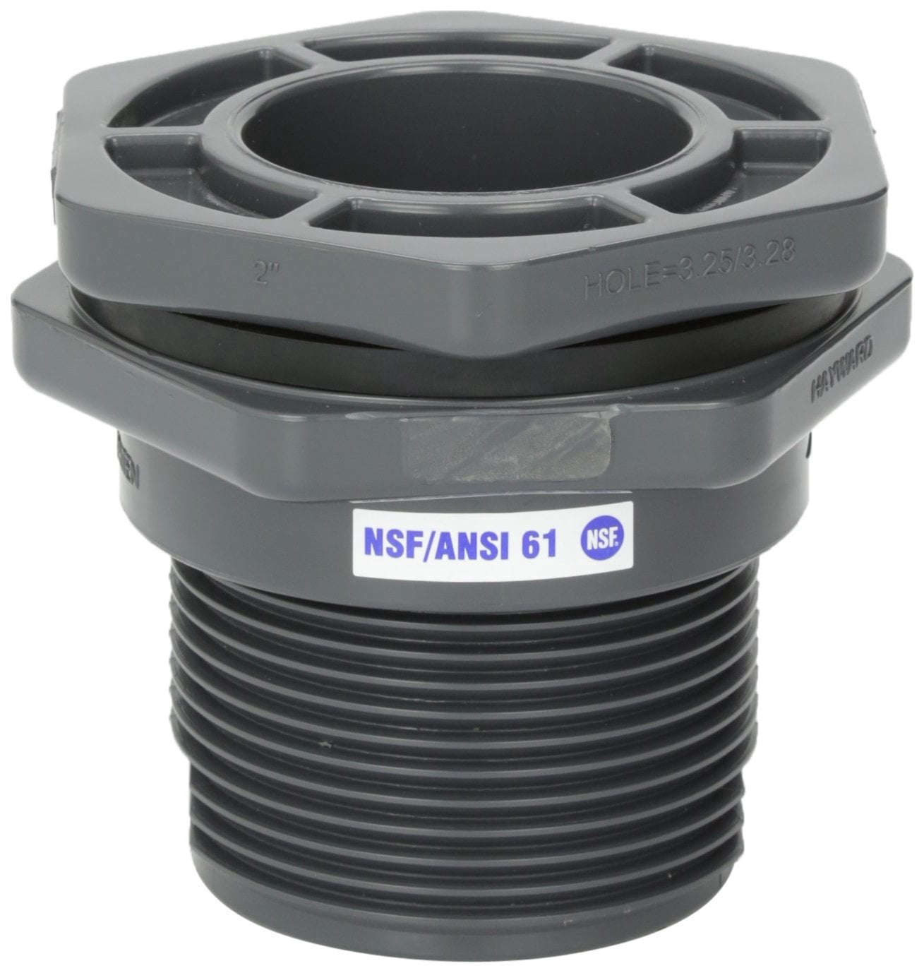 Hayward BFA1020CES 2-Inch Gray PVC Socket by Thread BFA Series Bulkhead ...