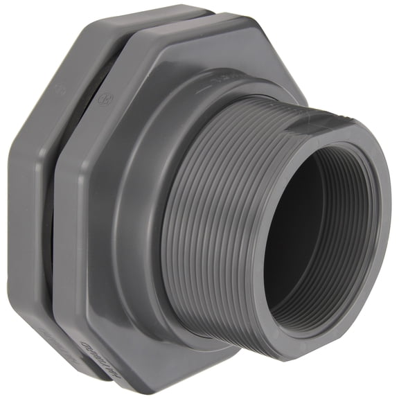 Hayward BFA1040CES Series BFA Standard Flange Bulkhead Fitting, Socket x Threaded End, PVC with EPDM Seals, 4" Size CA3