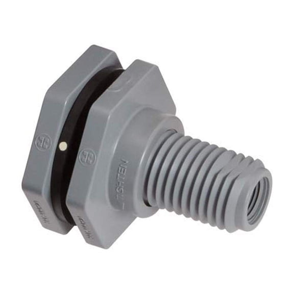 Hayward BFA2010TEL Series BFA Large Flange Bulkhead Fitting, Threaded x Threaded End, CPVC with EPDM Seals, 1" Size J101